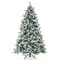 6 Feet Flocked Christmas Tree with Warm White LED Lights and 752 Mixed Branch Tips